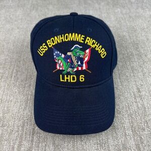 The Corps USS Bonhomme Richard LHD 6 Navy Blue Snapback Hat Cap One Size WASP